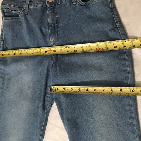 Gloria Vanderbilt Jeans Womens 10 Capri Rail Straight Stretch Faded Denim Blue - Picture 8 of 9